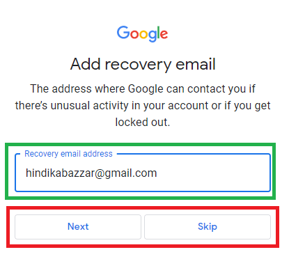 add recovery email address kya hota hai