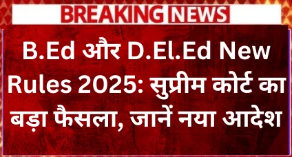 B.Ed D.El.Ed New Rules 2025